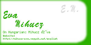 eva mihucz business card